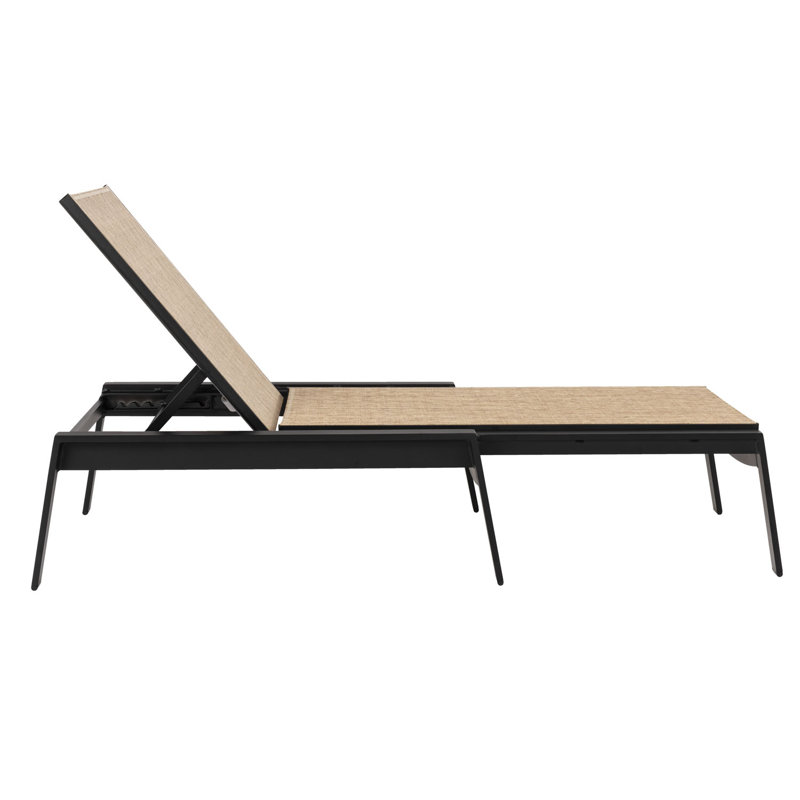 Adjustable Chaise Lounge Without Arms, Oyster, White
