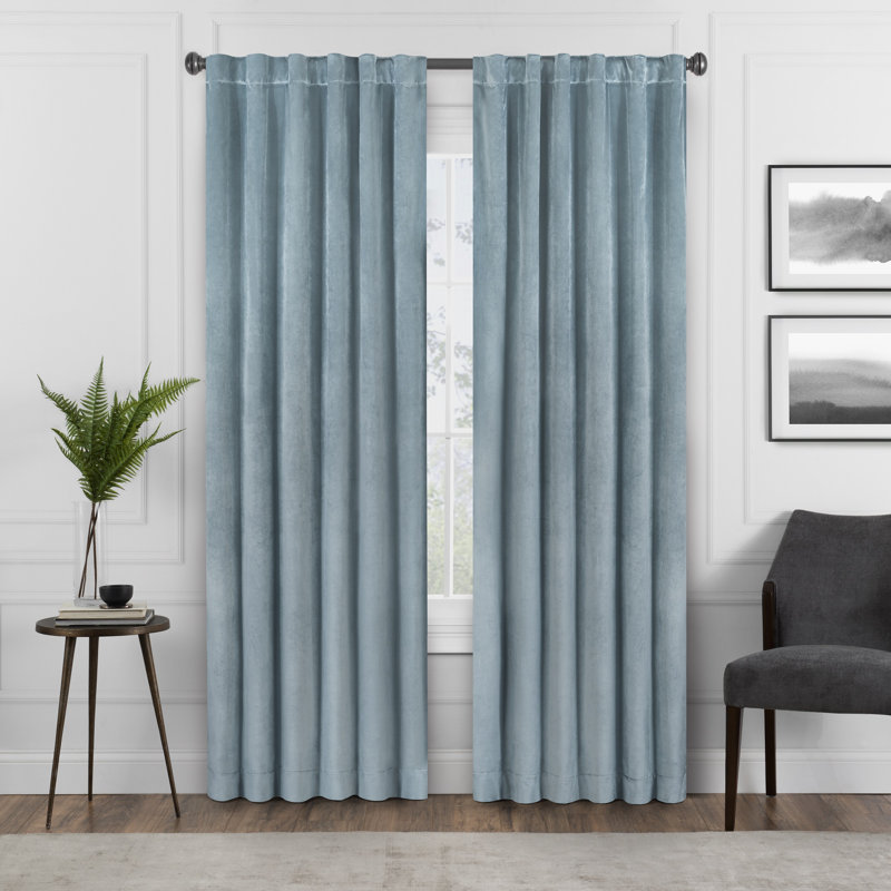 Curtain Single Panel, Blue, 50" W x 108" L