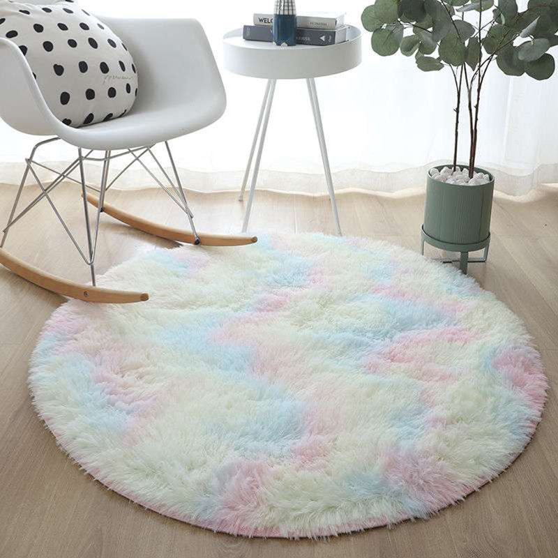 Tapis rond à poils longs Syrja, Rond 3 pi 3 po