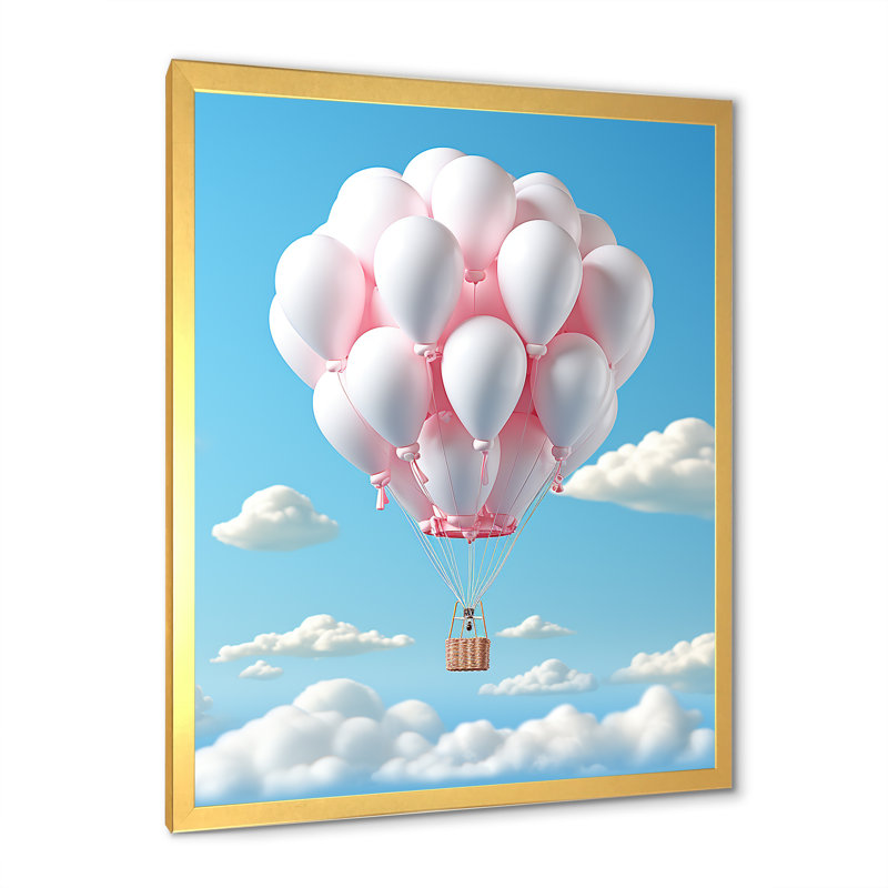 Skyhigh Balloon Whimsy, H 20 po x l 12 po x P 1 po, Encadrement doré
