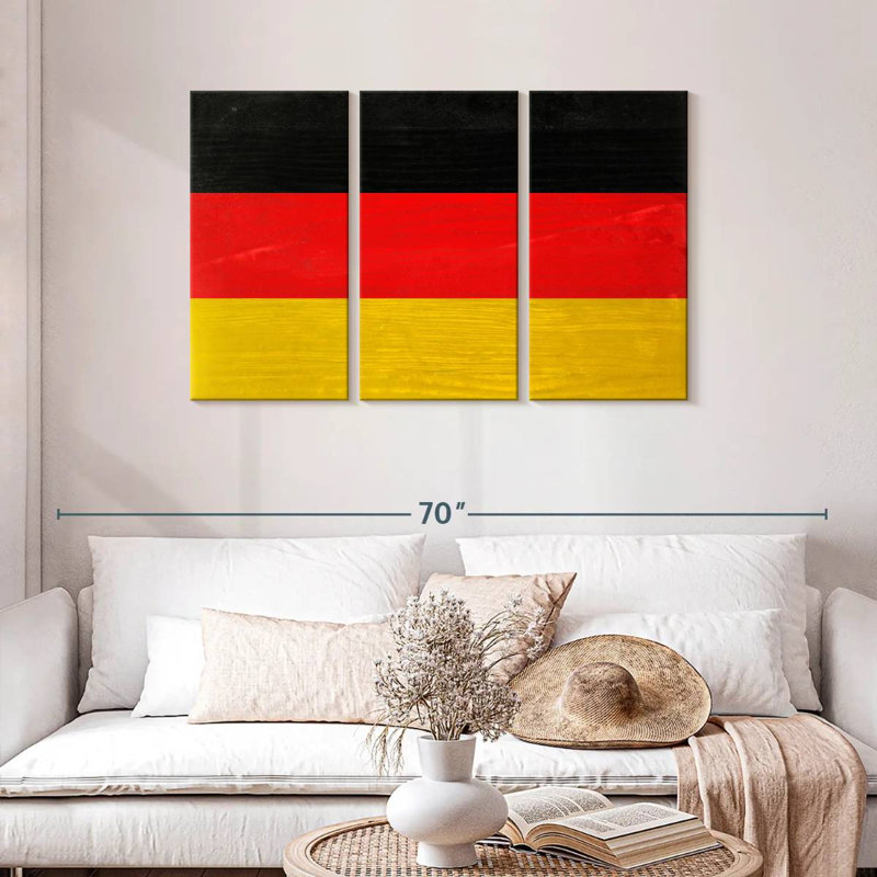 Bois Allemagne drapeau, H 28 po x l 45 po