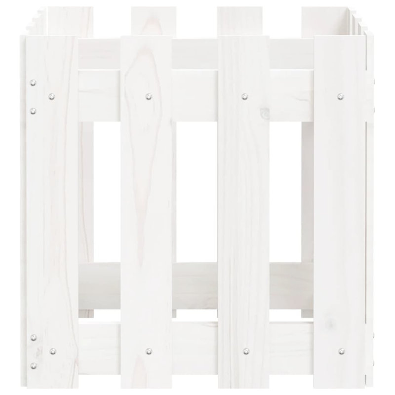 Nabeela Wood Planter Box, White, 40cm H x 40cm W x 40cm D