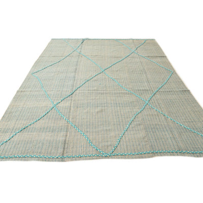 Tapis turquoise 8 x 10 Pinson