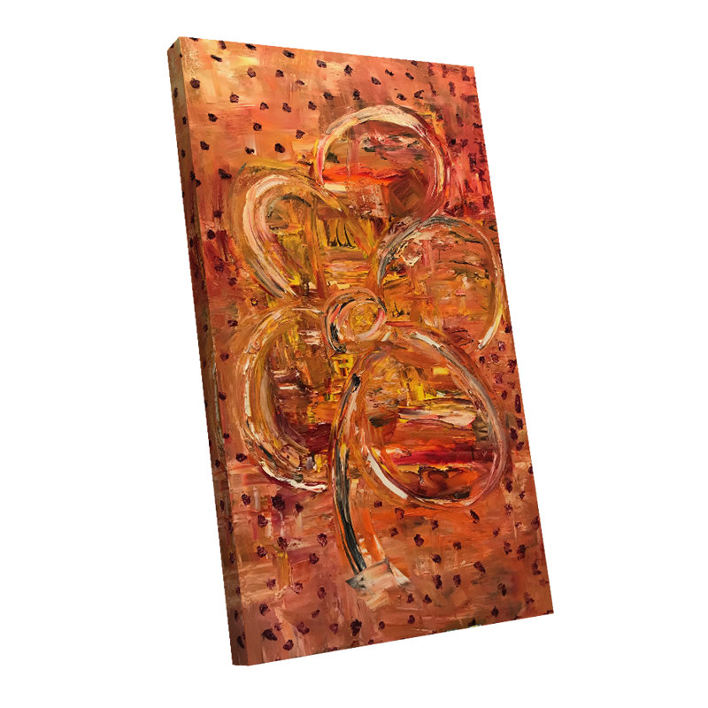 Orange Flower Painting by Irina Gorbman, 14" H x 11" W