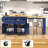 80.63" Extendable Kitchen Island With Power Outlet, 2 Storage Drawers, Open Shelves-104978498