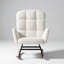 Fauteuil à bascule doux rembourré avec dossier haut, accoudoirs de soutien et structure stable durable, peut supporter jusqu'à 250 lb
