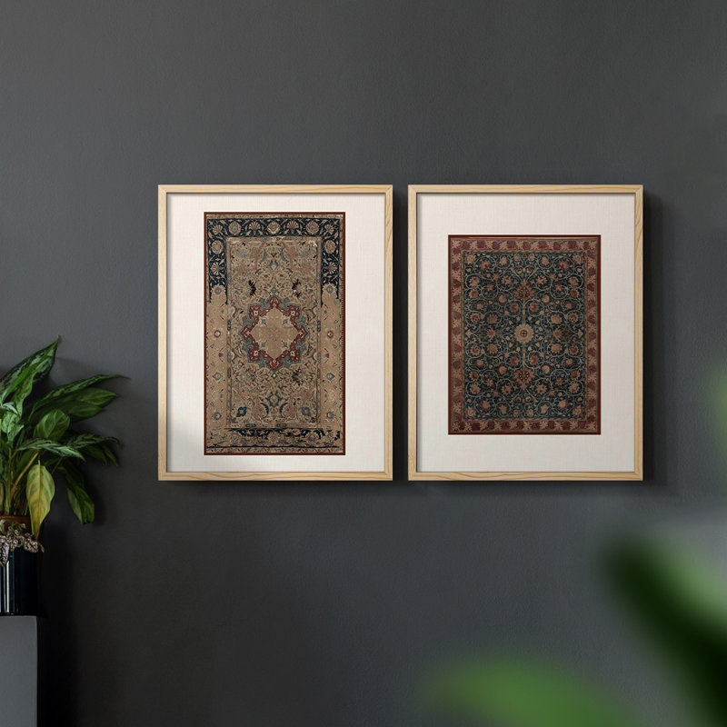 «Vintage Abstract X», impression par estampe numérique - ensemble de 2, Naturel, H 12 po x l 30 po