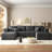 137" Comfy Cloud Couch, Modular U Shaped Sectional Sofa With Chaise And Ottoman-475362375