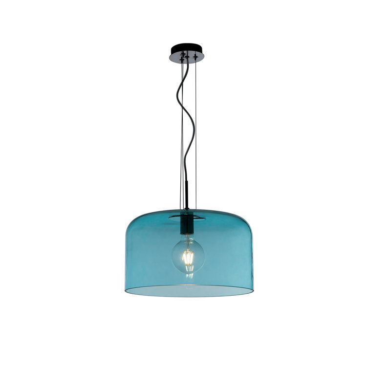 Souderton 1 - Light Drum Pendant, Blue, Blue, 20Cm H x 40Cm W x 40Cm D
