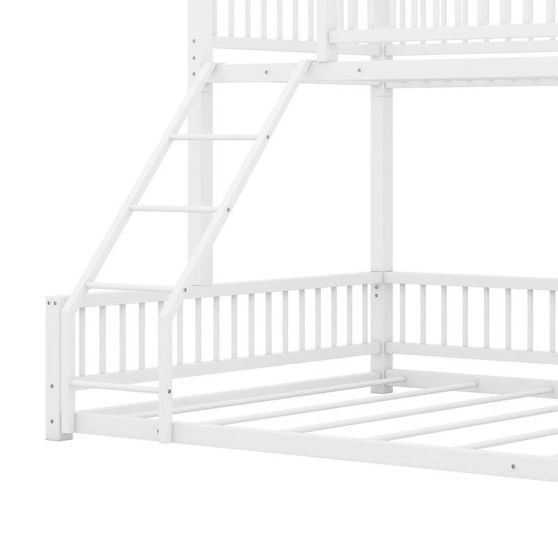 Lit simple superposé au-dessus du grand lit simple, structure de lit superposé en métal avec échelle et garde-corps pour chambre à coucher, chambre d'amis