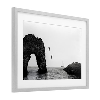 Falaise sautant dans la mer, reproduction sous verre, conception de Sissi et Seb