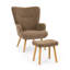 Upholstered With Footstool Armchair-135664585