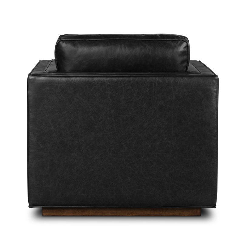 Kiera Swivel Chair, Sonoma Black Genuine Leather