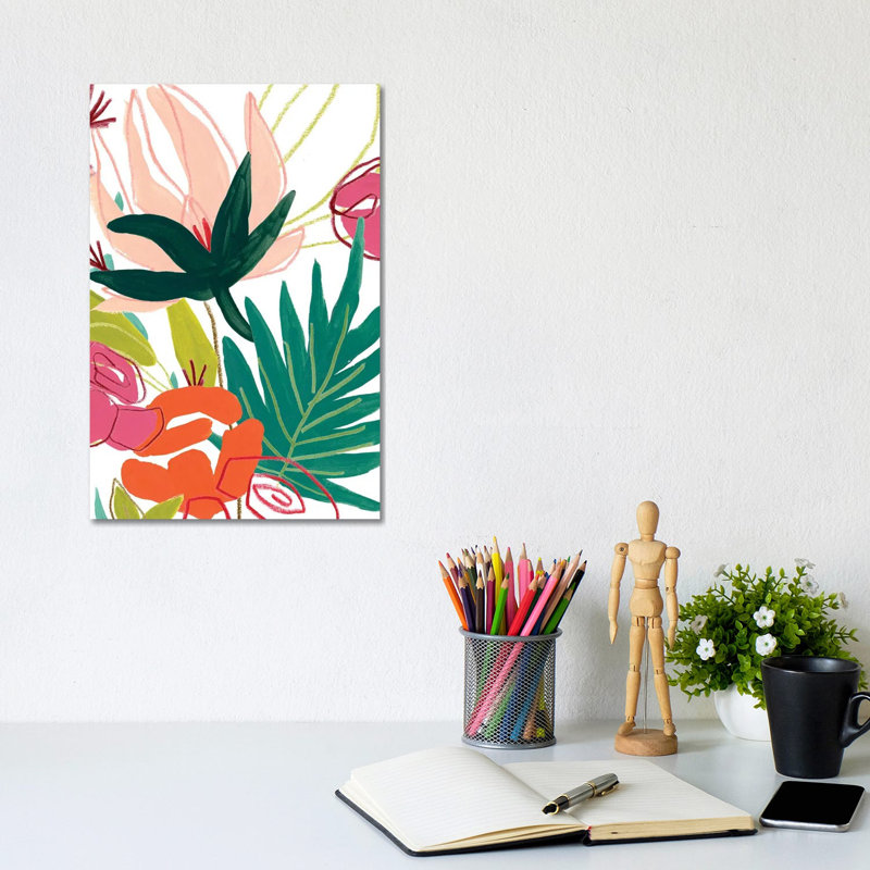 Tropical Confetti I by June Erica Vess - Wrapped Canvas Painting, 20.32 cm H x 30.48 cm W