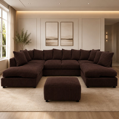 5 Seater Corduroy Corner Sectional