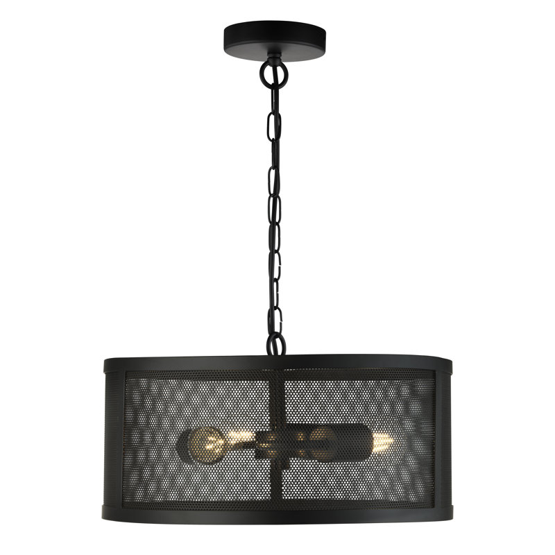 Luminaire suspendu tambour 3 lumières Howe, Noir