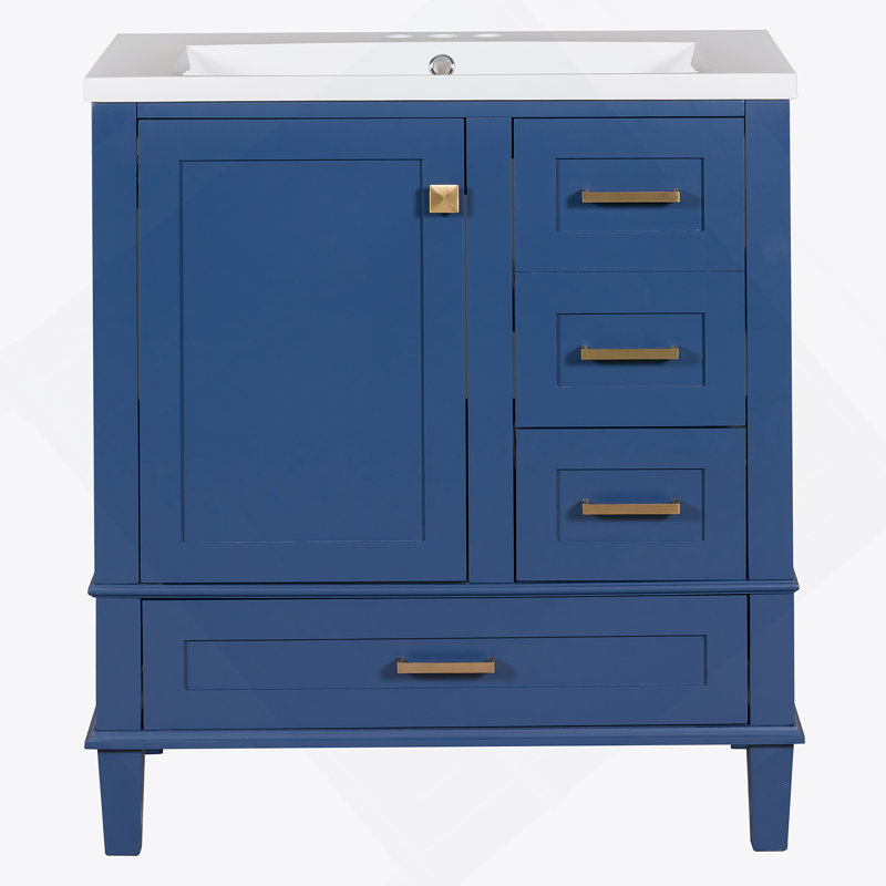 Ensemble de meuble-lavabo moderne 30 po avec meuble-lavabo 30 po, Bleu