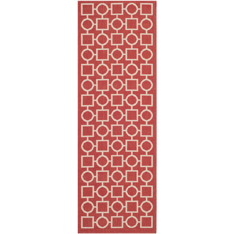 Arneshia Geometric Red/Bone Area Rug