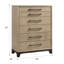 Commode 6 tiroirs caramel et cacao
