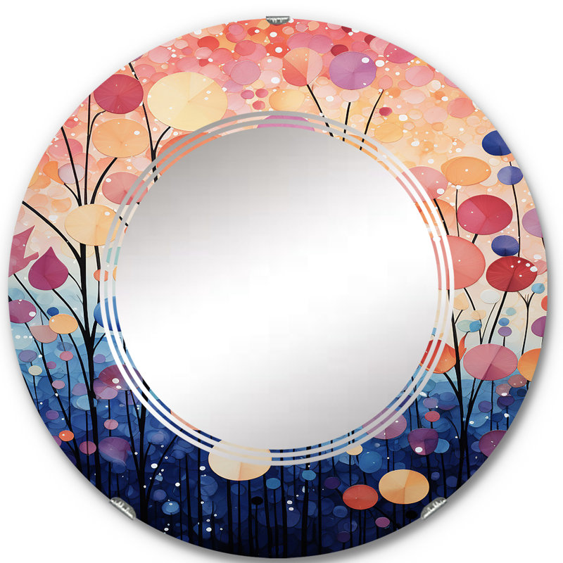 Isarlora - Miroir mural rond moderne, 24 po x 24 po