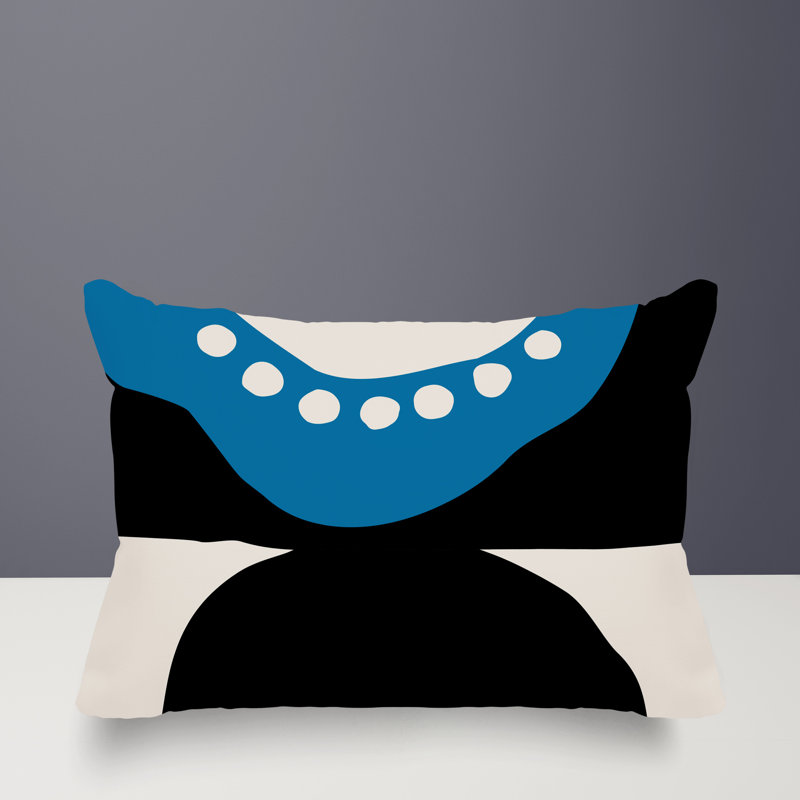 Coussin lombaire réversible intérieur / extérieur Sofi Minimalist, H 14 po x l 20 po, Turquoise