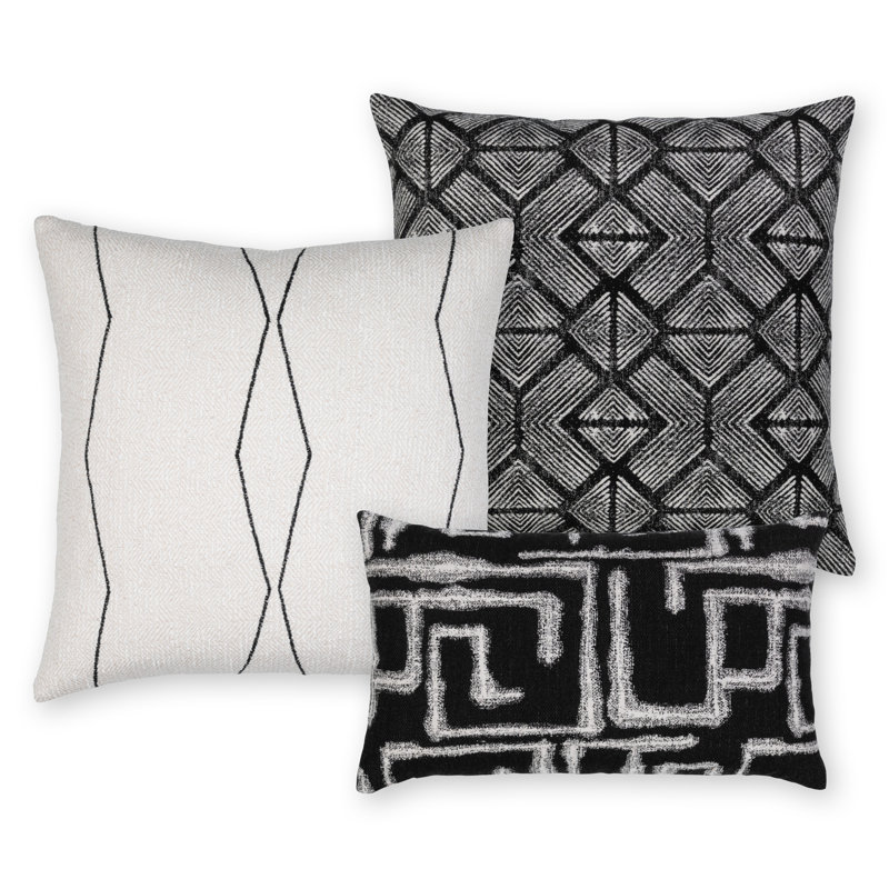 Elevated Sunbrella® Throw Square Indoor/Outdoor Pillow Cover & Insert by Elaine Smith, Ebony, 22"H x 22"W