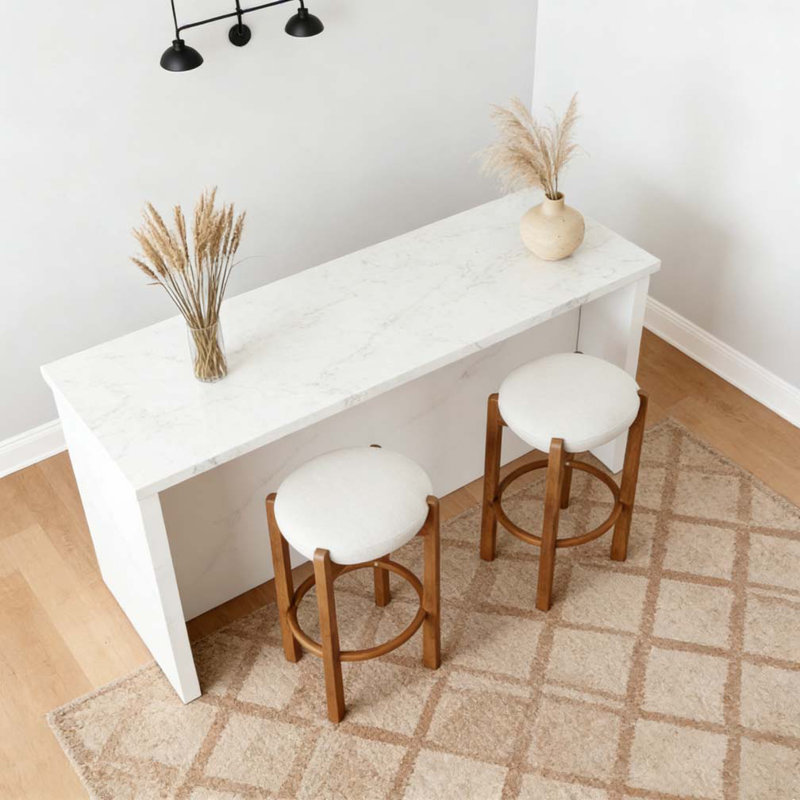 Tabouret de bar rembourré en bois, Noyer