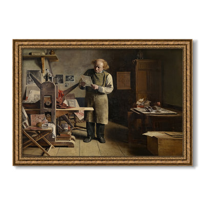 The Plate Printer, 1875-Henri de Braekeleer-Custom Framed Canvas