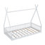 Lit simple en bois avec clôture-1271110764