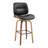 Swivel Upholstered Bar Stool with Solid Wood Frame-205847681