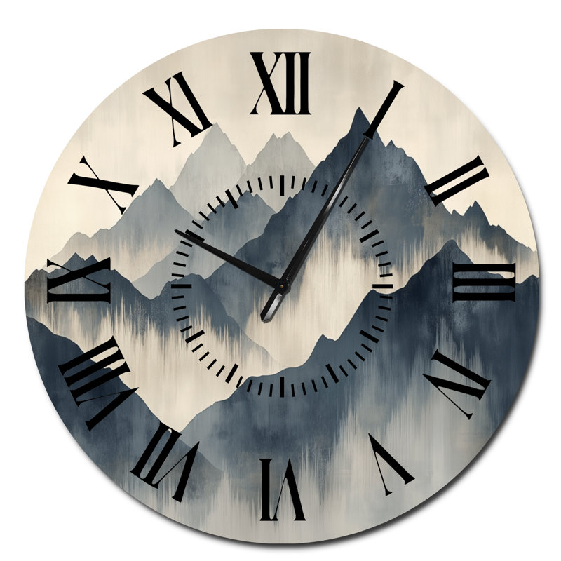 Horloge murale en métal Nordic Ridge Calm - Nature (sans tic-tac), Surdimensionné