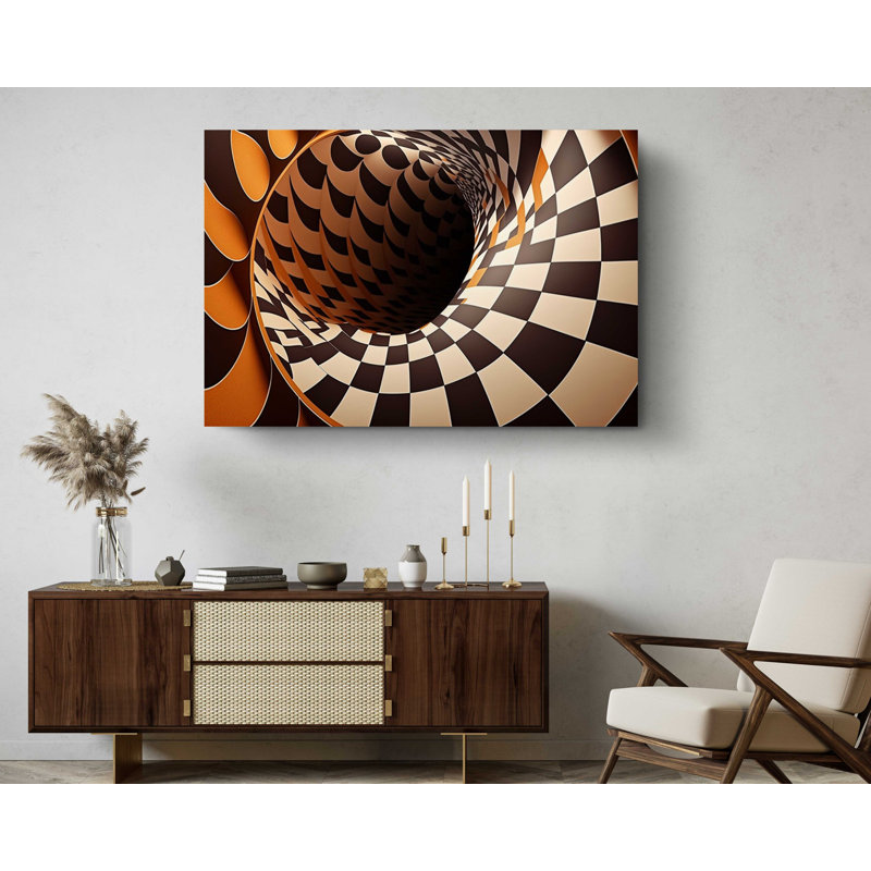 Motif rond en spirale 3D de Fibonacci, H 20 po x l 30 po x P 1 po