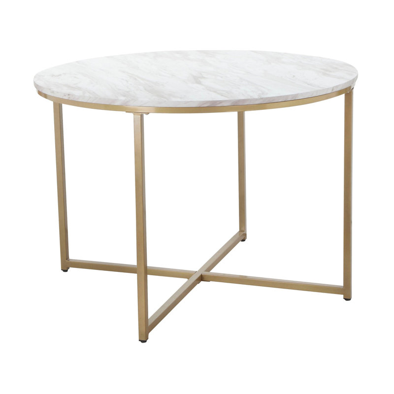 Allicia Round Metal Base Dining Table, 76cm H x 110cm L x 110cm W