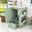 Meuble-lavabo compact autoportant avec lavabo en céramique, tiroir à fermeture en douceur et tablettes ouvertes-880478469