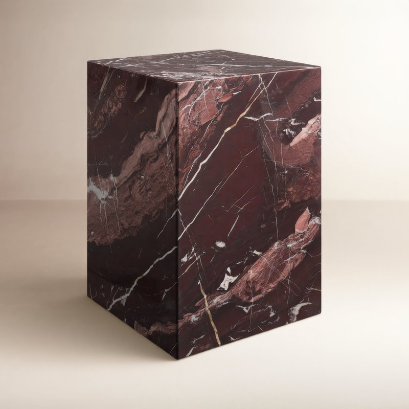 Enez Modern End Table, Red