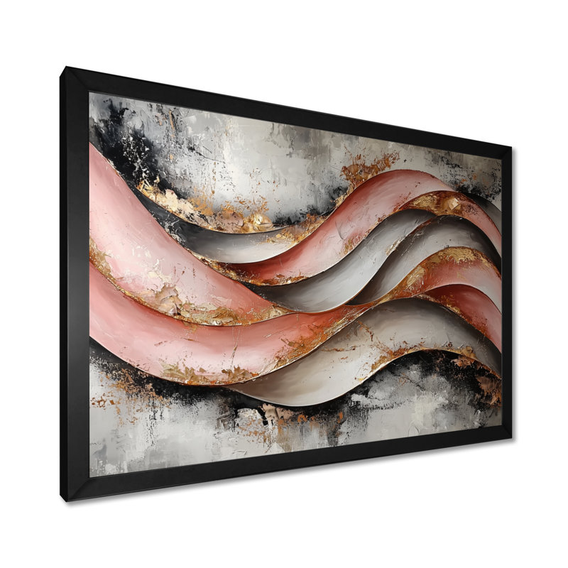 Kinetic Energy Of Optical Waves V - Op Art Wall Art, Single Picture Framed Print, Black, 12" H x 20" W