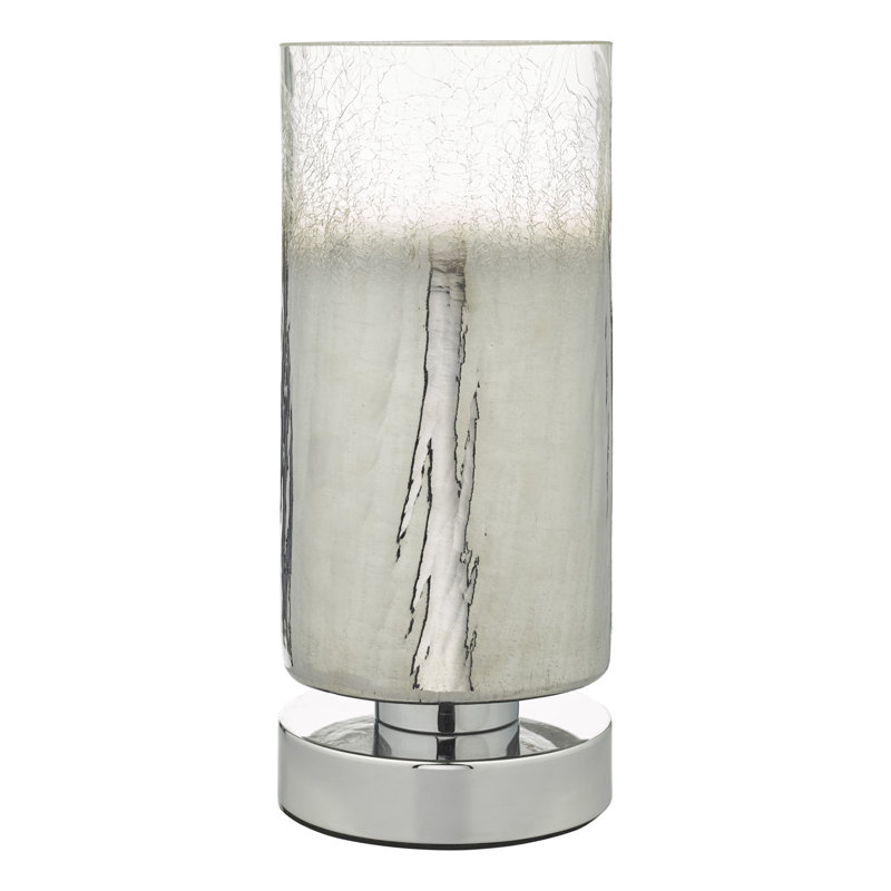 Deena Touch Table Lamp Polished Chrome Crackle Glass