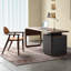 Bureau rectangulaire en noyer massif + bois manufacturé avec 3 tiroirs-108614163