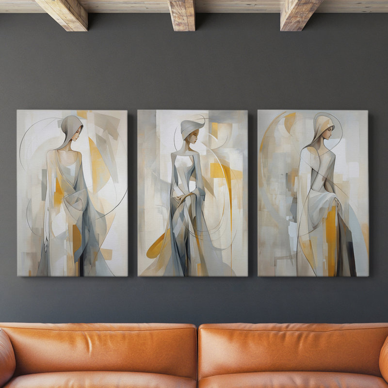 Feminine Series XLV III - Ensemble de toiles tendues avec châssis Premium - Prêt à être accroché