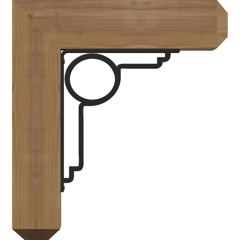 Maria 4" Triple Brace Craftsman Ironcrest Bracket, 19"H x 16"D, 4"W x 2"T Western Red Cedar (Rough Sawn)
