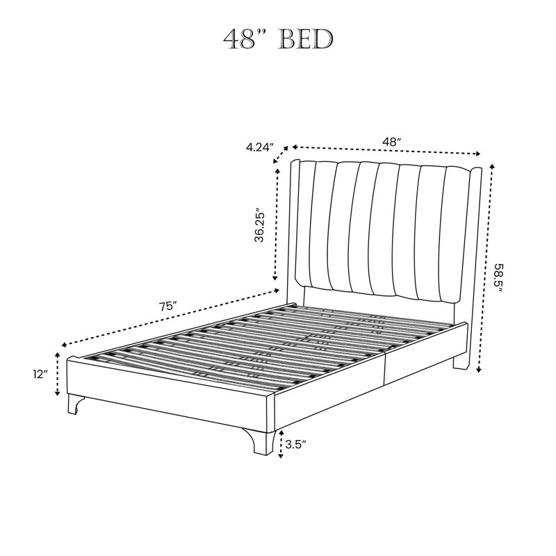 Greaton 12" Soho Bed Frame with Upholstered Headboard Decorative Long Lasting Simple Assembly Beds, Queen