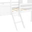 Lit mezzanine simple bas - Finition blanche avec deux fenêtres latérales pour une chambre en bois ludique et confortable