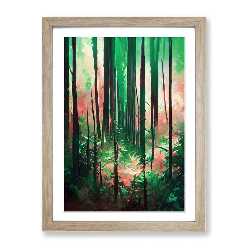 Forest Composition No.5 Abstract - Single Picture Frame Print, 64cm H x 46cm W, Oak