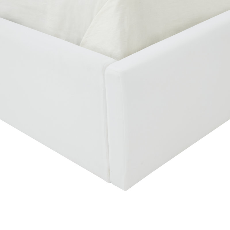 Avri Upholstered Platform Bed, Ivory, Queen