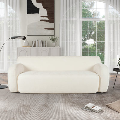 Contemporary Minimalist Compression Sofa, Curved Design 3-Seater Casual Sofa