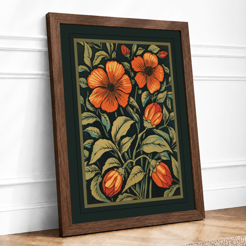 Bloom and Bud Botanical - Framed Print, A3 - 42.0 x 29.7 cm, Walnut
