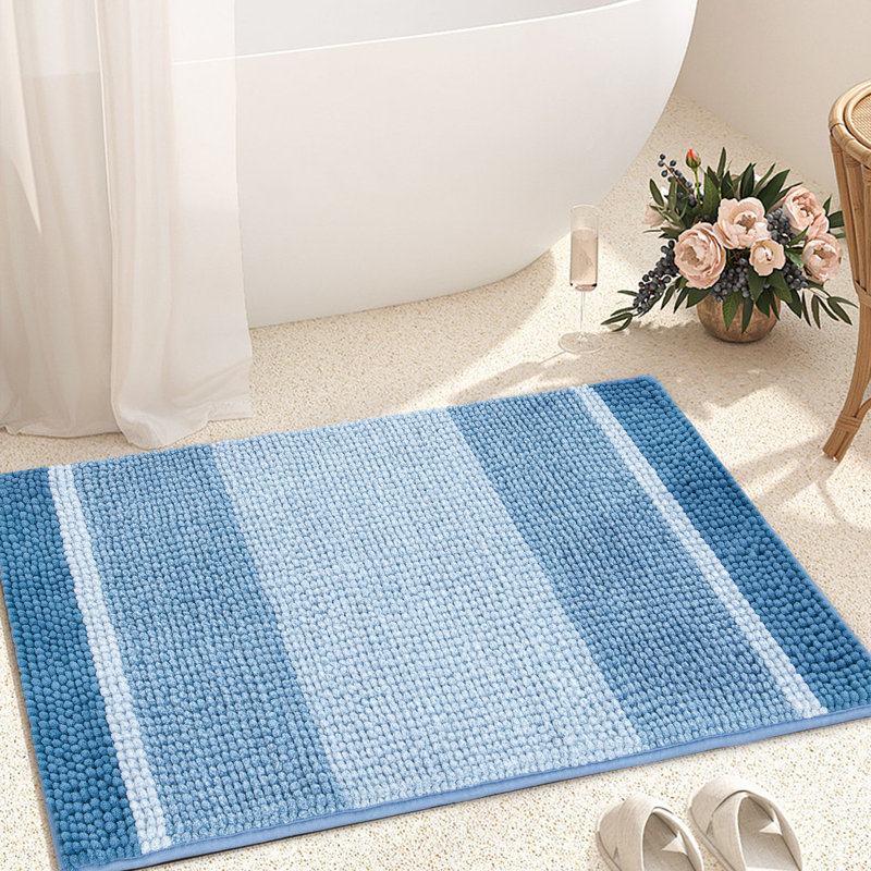 Tapis pour salle de bain Mersin, Bleu pierre, L 20 po x L 32 po