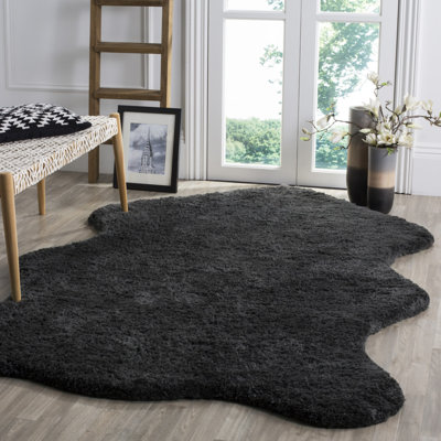 Tapis gris anthracite touffeté à la main Godigle