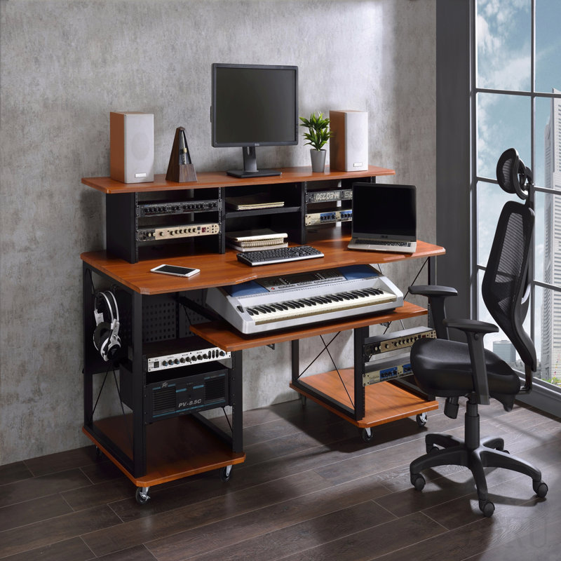 Bureau de musique cerise et finition noire
