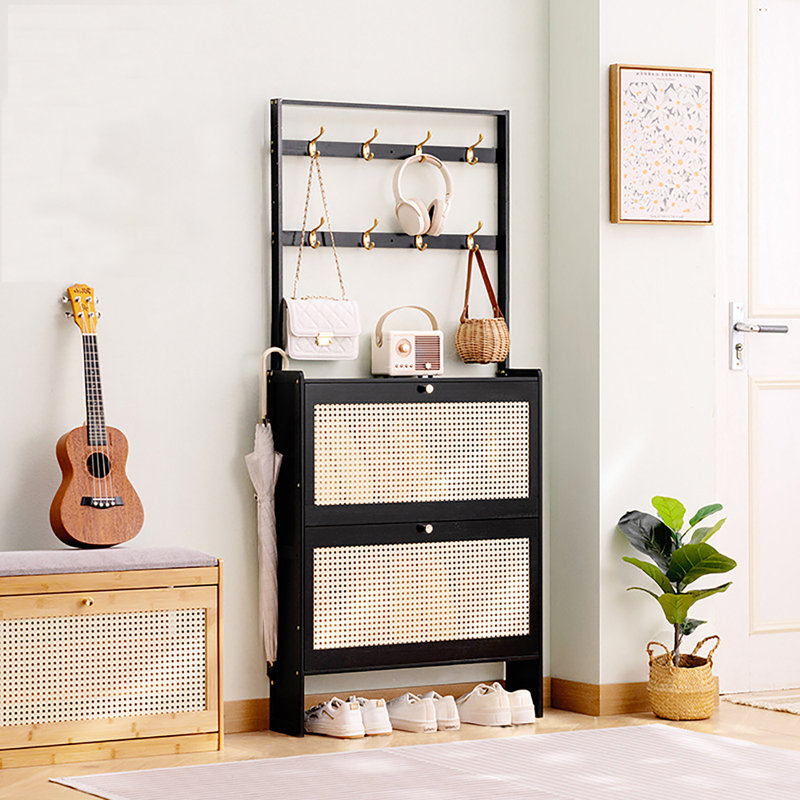12 Pair Shoe Storage Cabinet, Black